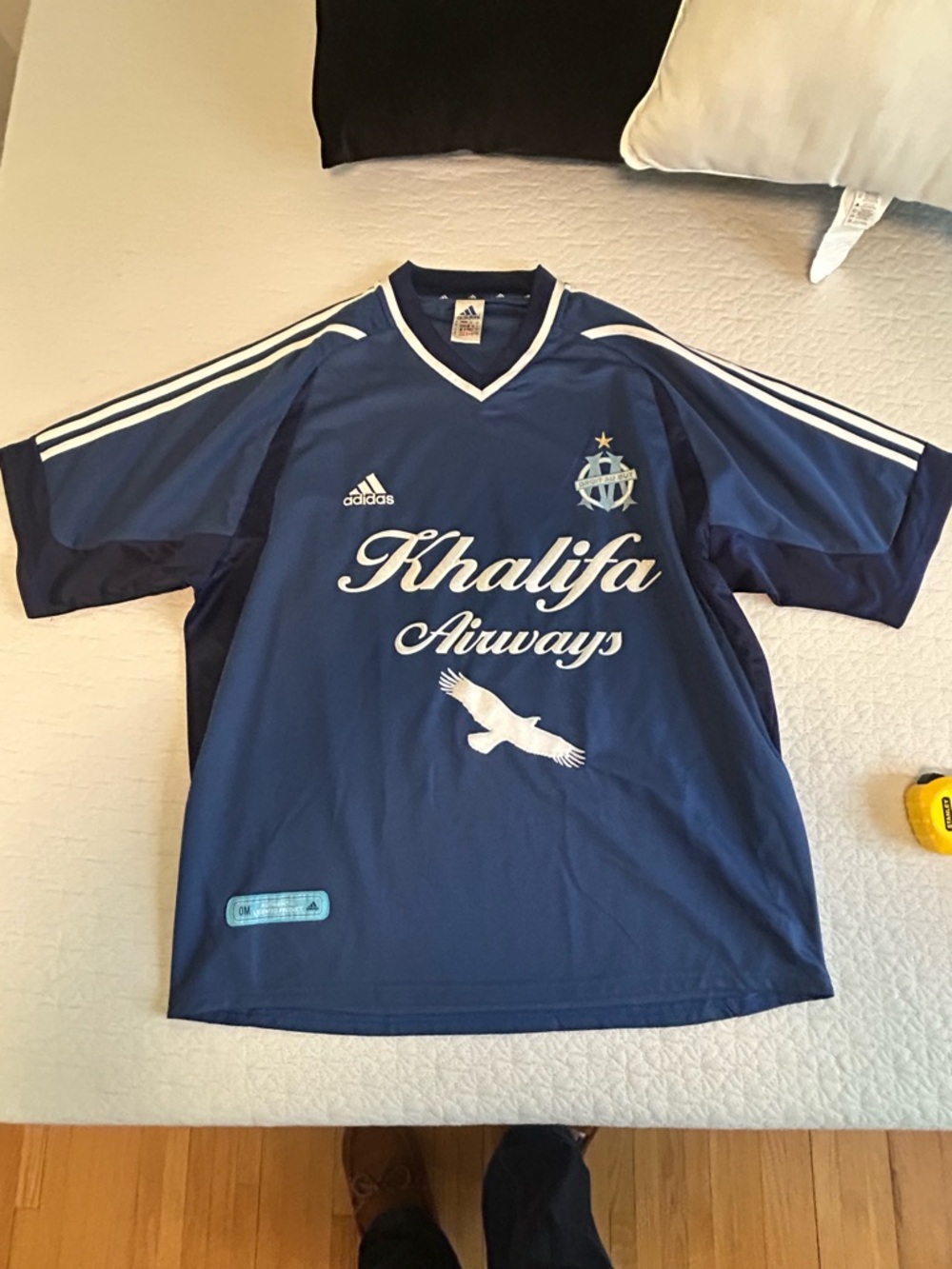 adidas Olympique Marseille Khalifa Navy Blue Soccer Rare Jersey